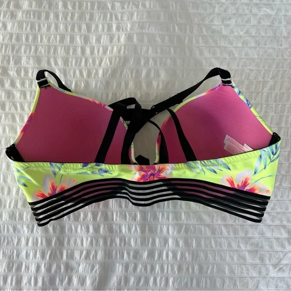 Victoria's Secret PINK Wear Everywhere Push-up Tropical Print Bra, 36DD - Picture 6 of 11